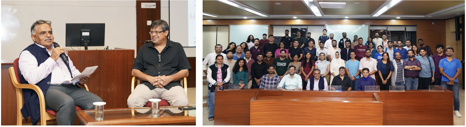 Mr. Ajith Pai, COO of Delhivery and IIMB alumnus (PGDM 2006–08), shared insights on building India’s leading logistics provider in a fireside chat with Prof. Abhoy K. Ojha. He highlighted vision-driven leadership, resilient supply chains, agile practices, and empowered teams as key drivers of sustainable growth, on 24th September 2025.